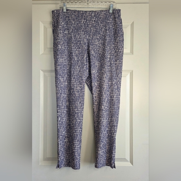 NIC+ZOE Blue Abstract Pattern Pull-On Pants - Size 12 - Picture 2 of 8